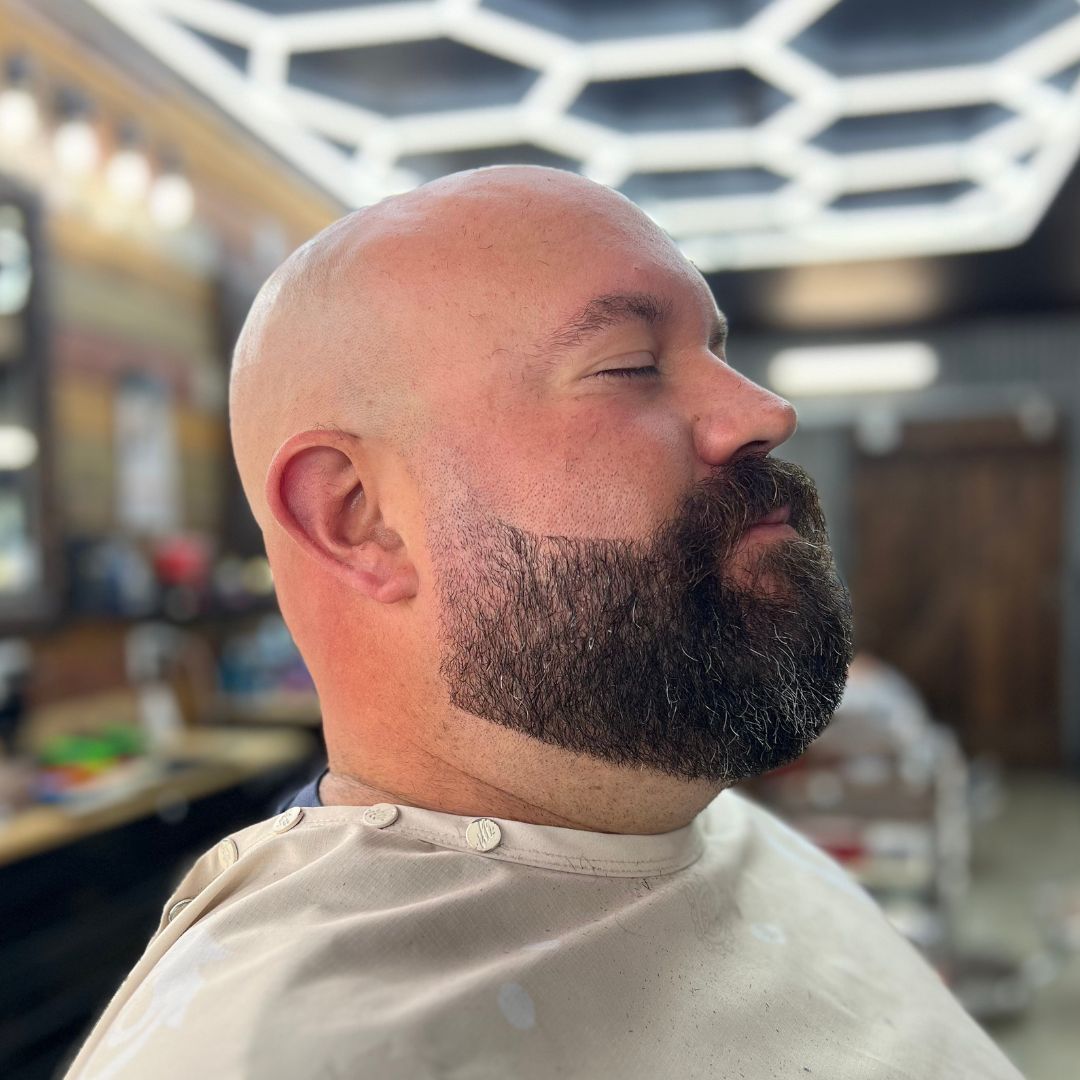 finished beard trim by alan at olde soul barbershop in austin texas