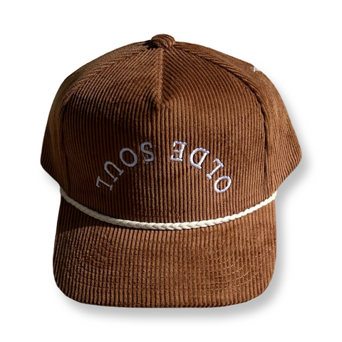 Olde Soul Corduroy Embroidered Hat - Brown