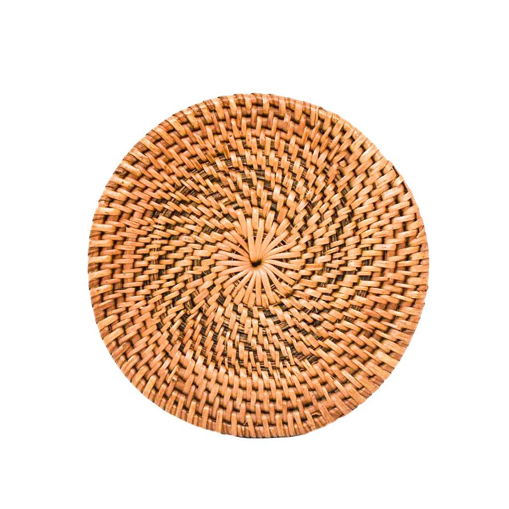 HONEY RATTAN COASTER SET (Set of 6) by POPPY + SAGE