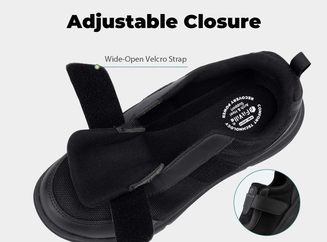 FitVille Men's EasyTop StrapEase Diabetic Shoes V4 by FitVille