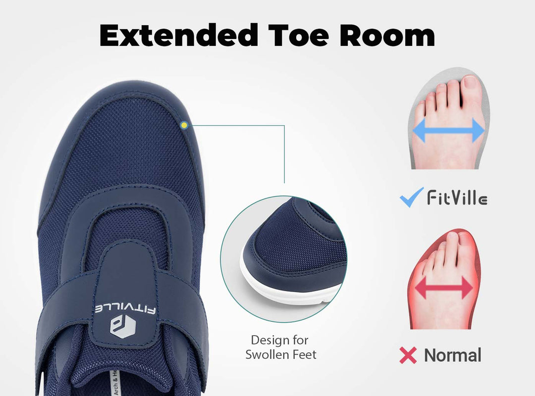 FitVille Men's EasyTop StrapEase Diabetic Shoes V4 by FitVille