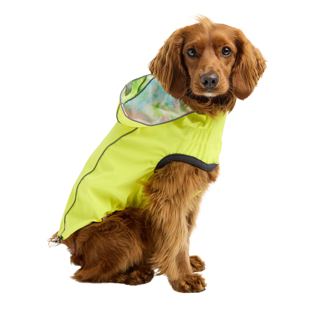 Reversible Raincoat - Neon Yellow with Tie Dye by GF Pet