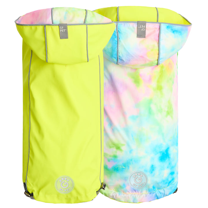 Reversible Raincoat - Neon Yellow with Tie Dye by GF Pet