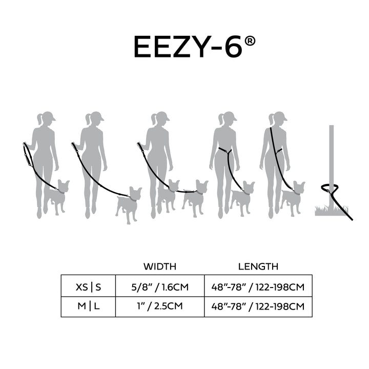 Reflective Leash - EEZY-6 - Black by GF Pet