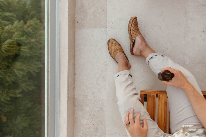 Woven City Slipper in Honey + Stripes by Mohinders