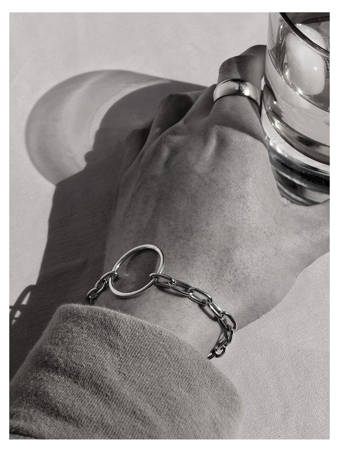Silver Chain Reaction Ellipse Bracelet by JAREDJAMIN Jewelry