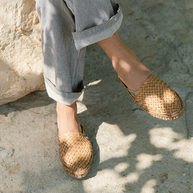 Woven City Slipper in Honey + Stripes by Mohinders