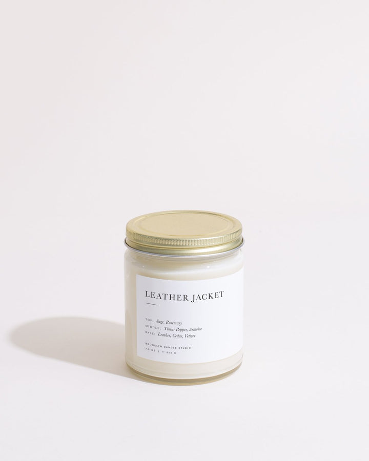 Leather Jacket Minimalist Candle by Brooklyn Candle Studio