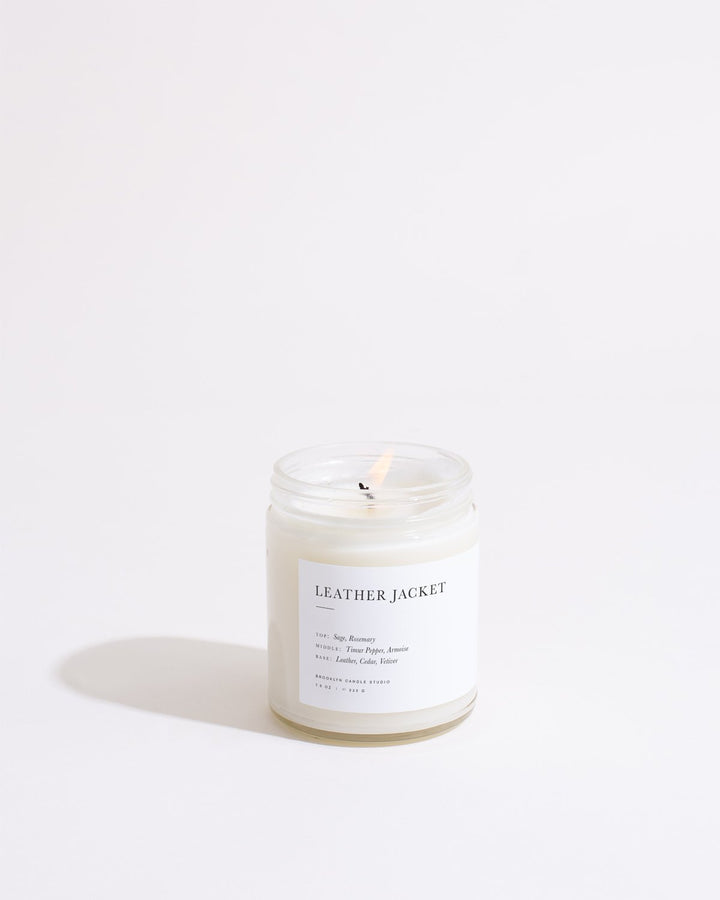 Leather Jacket Minimalist Candle by Brooklyn Candle Studio