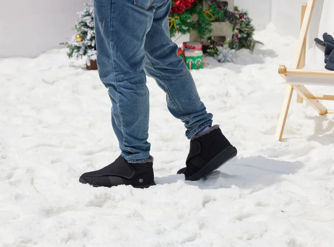 FitVille Men's EasyTop Diabetic Winter Boots V1 by FitVille