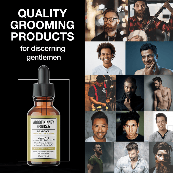 Softening Beard and Mustache Oil, Strengthens and Conditions, Energizing Citrus, 2oz by Abbot Kinney Apothecary by  Los Angeles Brands