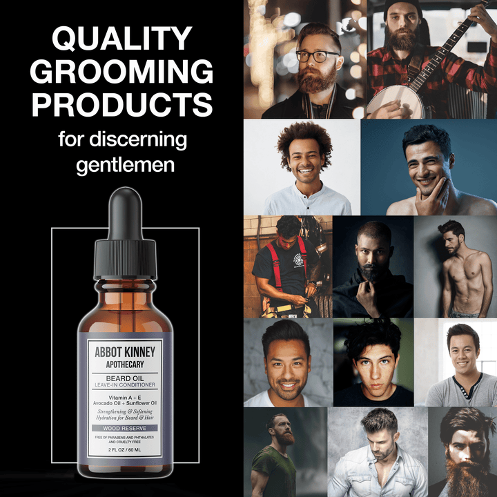 Softening Beard and Mustache Oil, Strengthens and Conditions, Wood Reserve, 2oz by Abbot Kinney Apothecary by  Los Angeles Brands
