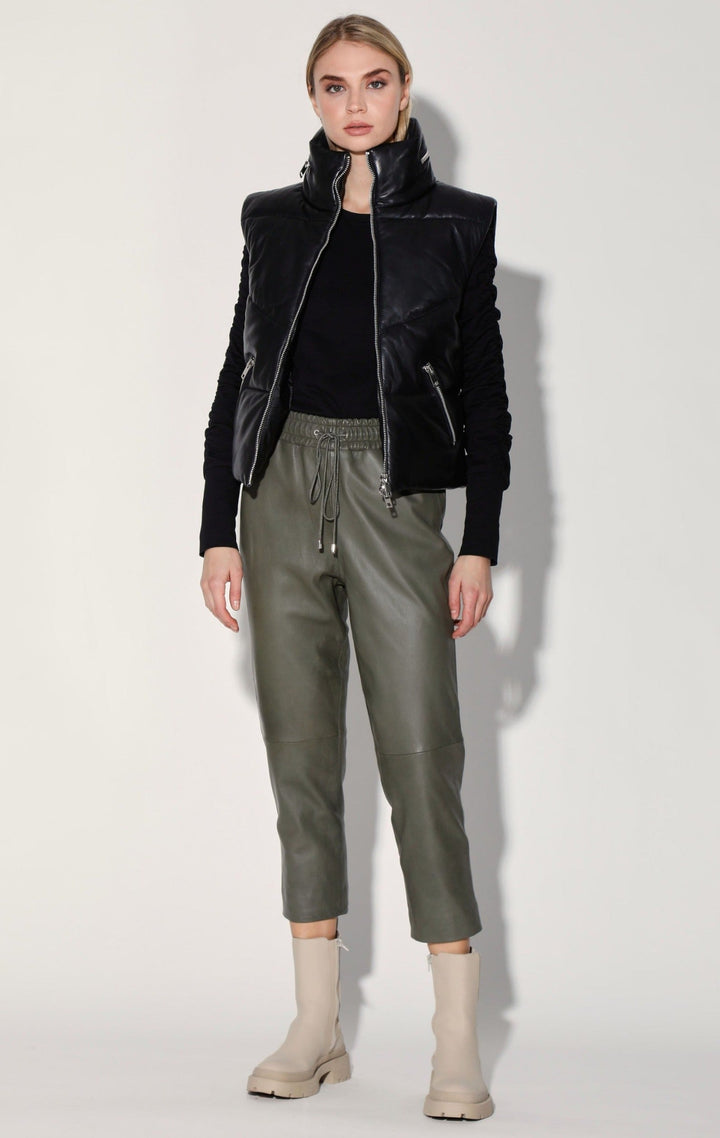 Landon Vest, Black - Puffer Leather by Walter Baker