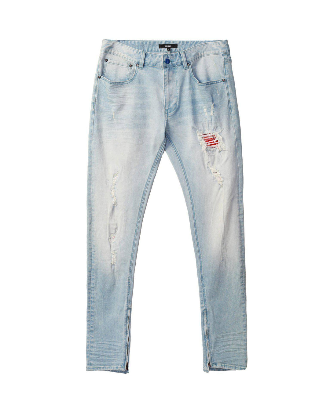 Konus Men's Light Washed Denim With Repair Works by Shop at Konus