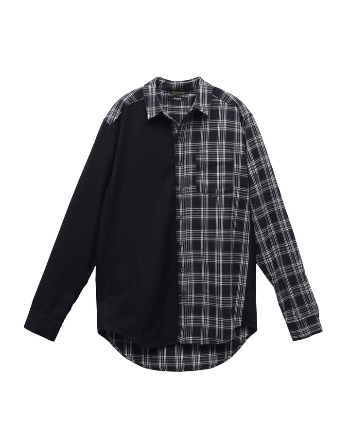 Konus Men's Color Blocked Button Up shirt in Black by Shop at Konus