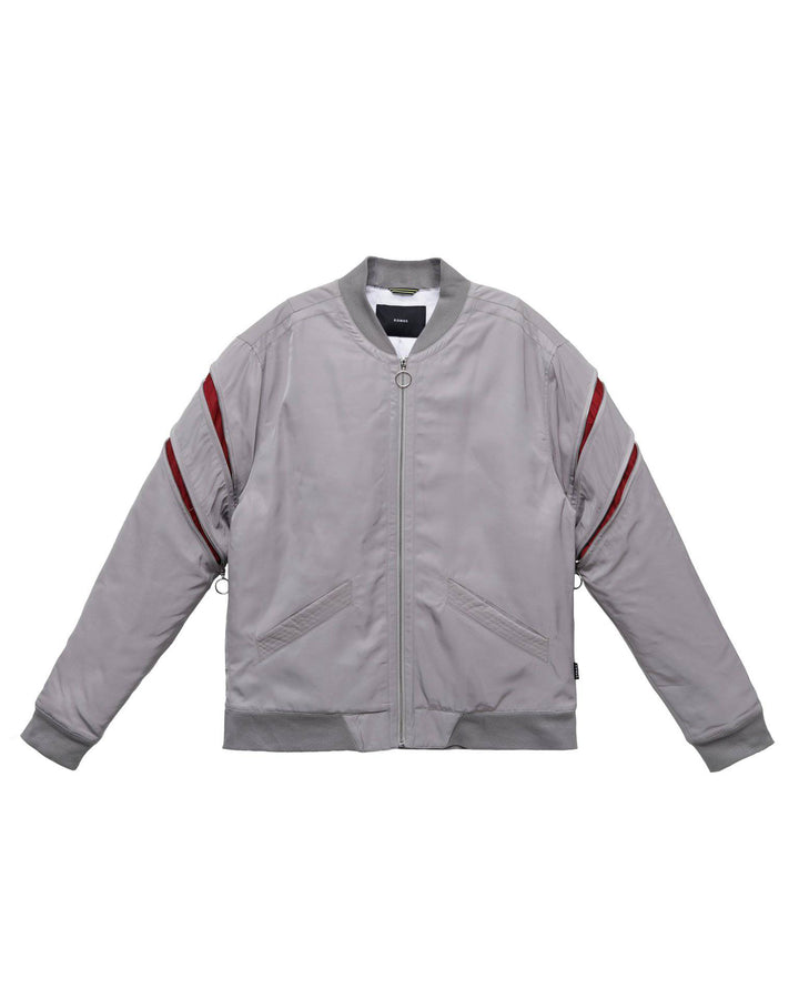 Konus Men's Bomber Jacket with Zipper Details in Grey by Shop at Konus