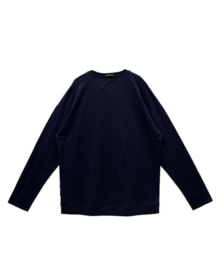 Konus Men's Long Sleeve Oversize Pocket Tee in Navy by Shop at Konus