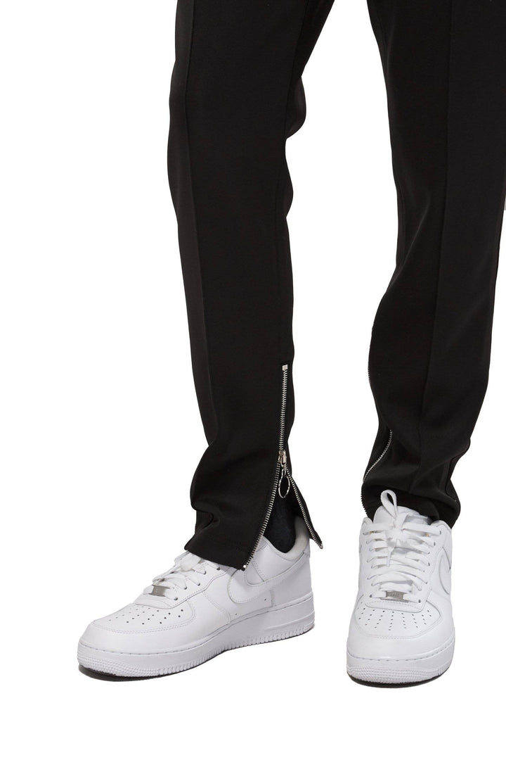 Konus Men's Track Pants With Knit Tape detail in Black by Shop at Konus