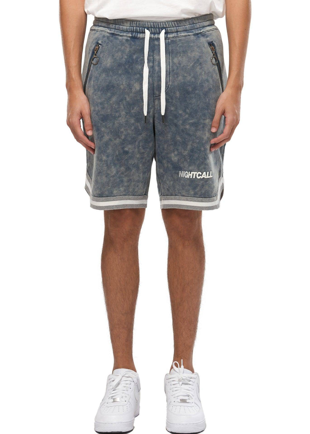 Konus Men's Acid Wash Knit Shorts in Blue by Shop at Konus