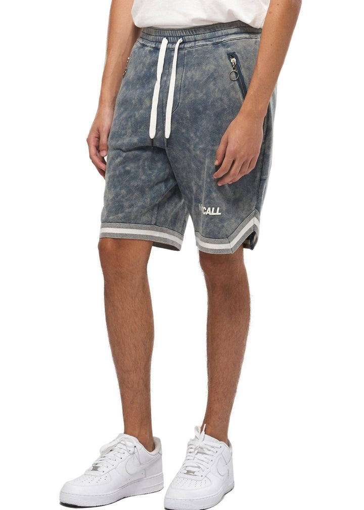 Konus Men's Acid Wash Knit Shorts in Blue by Shop at Konus