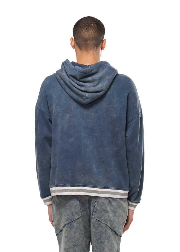 Konus Men's Acid Wash Pullover Hoodie in Blue by Shop at Konus