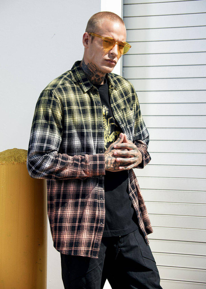 Konus Men's Double Dip Dyed Flannel shirt by Shop at Konus