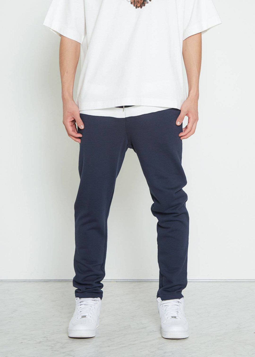 Konus Men's Stripe Sweatpants in Navy by Shop at Konus