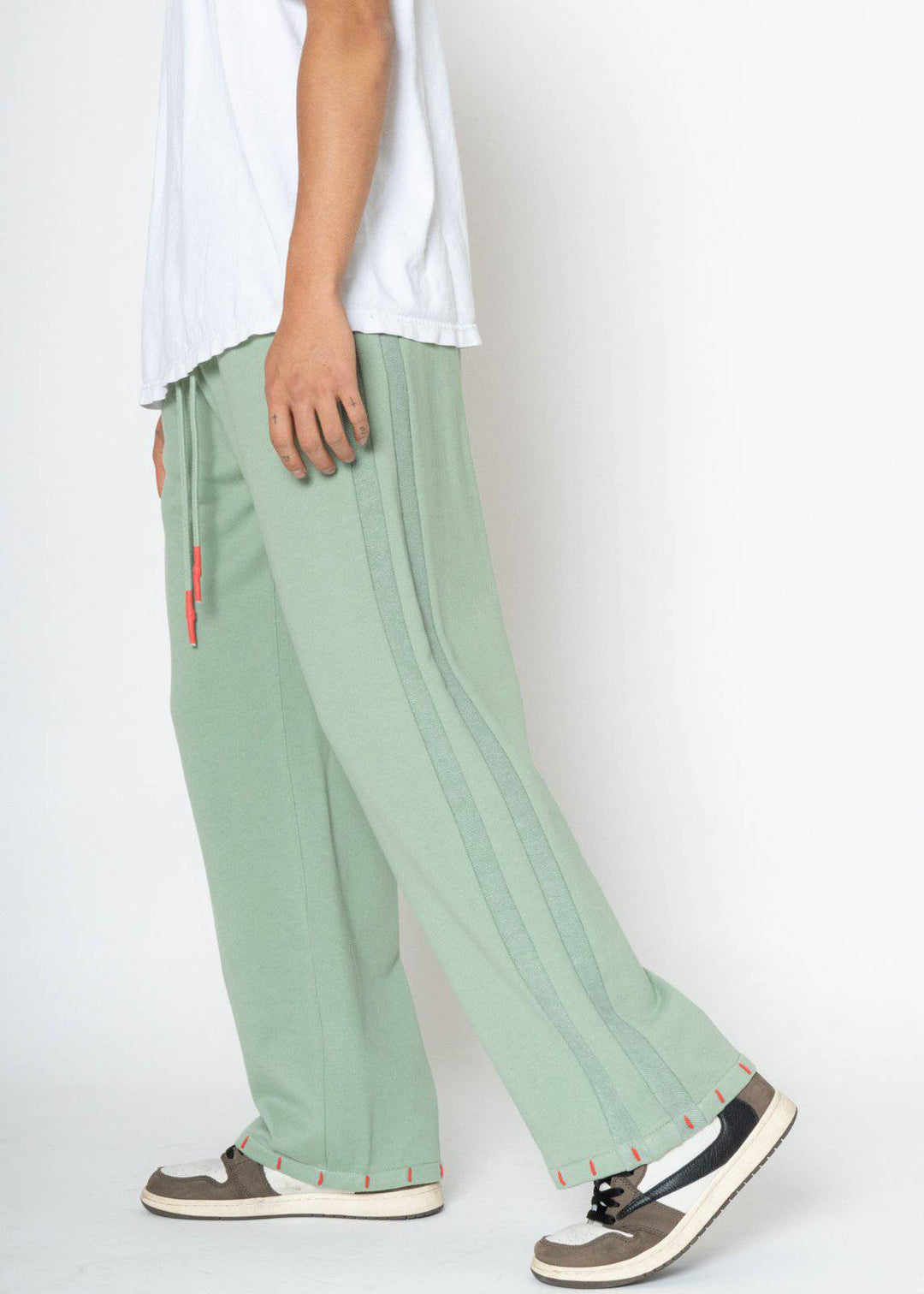 Konus Men's Wide Leg Sweatpants in Green by Shop at Konus