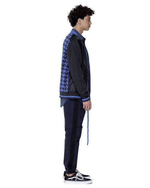 Konus Men's Cardigan With Polyester Panel in Black by Shop at Konus