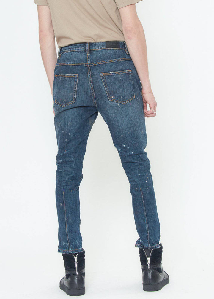 Konus Men's Denim With Paint Splatter  in Blue by Shop at Konus