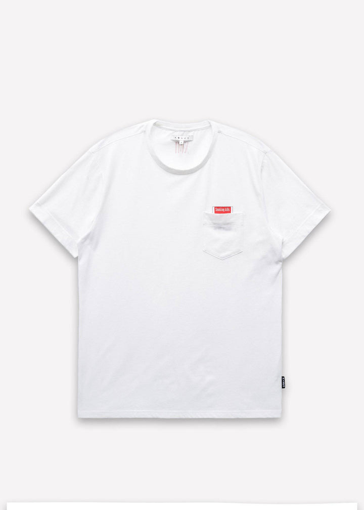 Men's Smoking Kills Pocket Tee in White by Shop at Konus