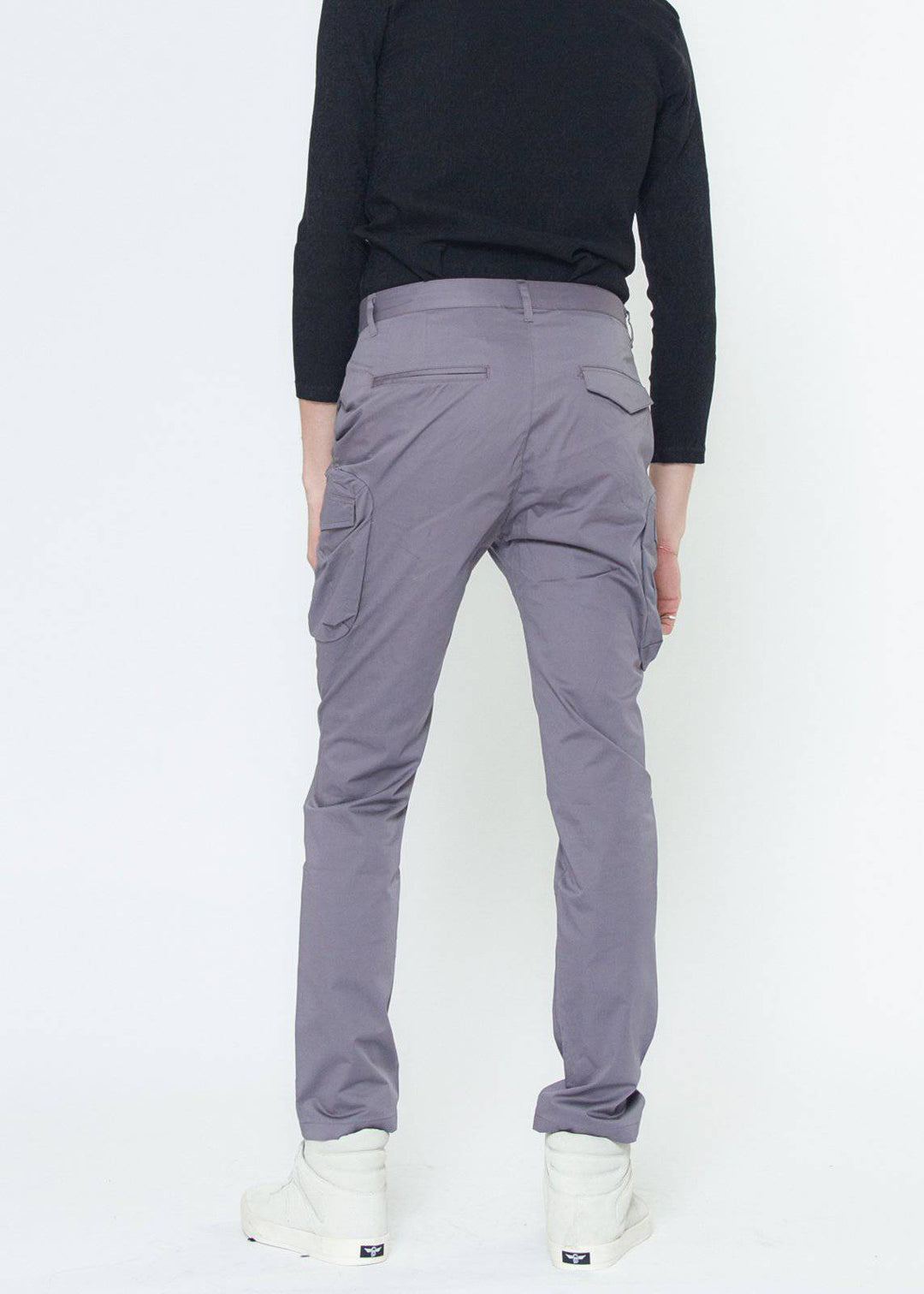 Konus Men's Cargo Pocket Jogger With Side Stripe in Purple by Shop at Konus