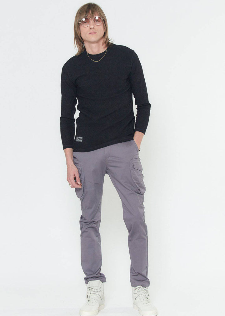 Konus Men's Cargo Pocket Jogger With Side Stripe in Purple by Shop at Konus