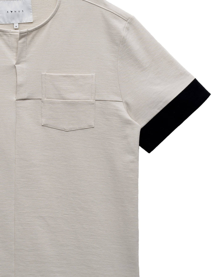 Konus Men's Ss Henley Tee / Owen In Beige by Shop at Konus