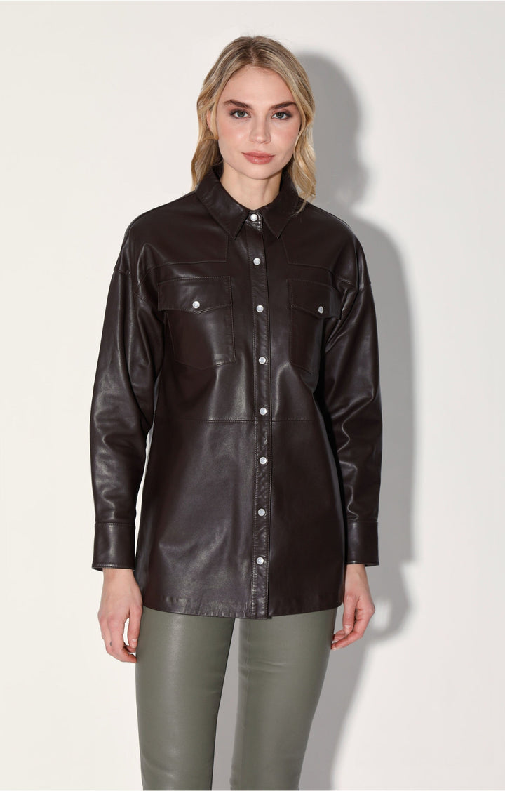 Shandi Top, Mocha - Leather by Walter Baker