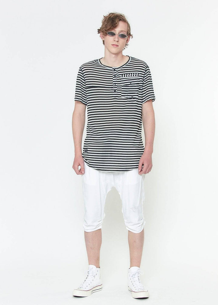 Konus Men's Yarn Dye Henley Stripe Tee by Shop at Konus