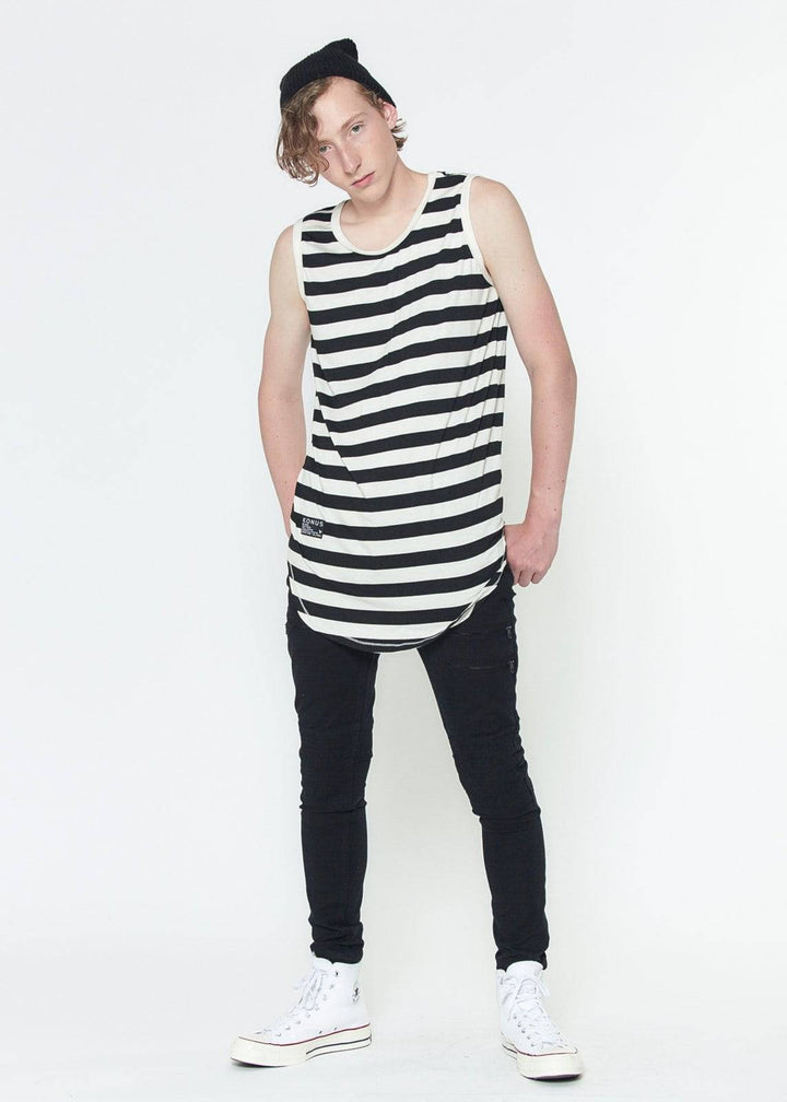 Konus Men's Stripe Tank Top in Black by Shop at Konus