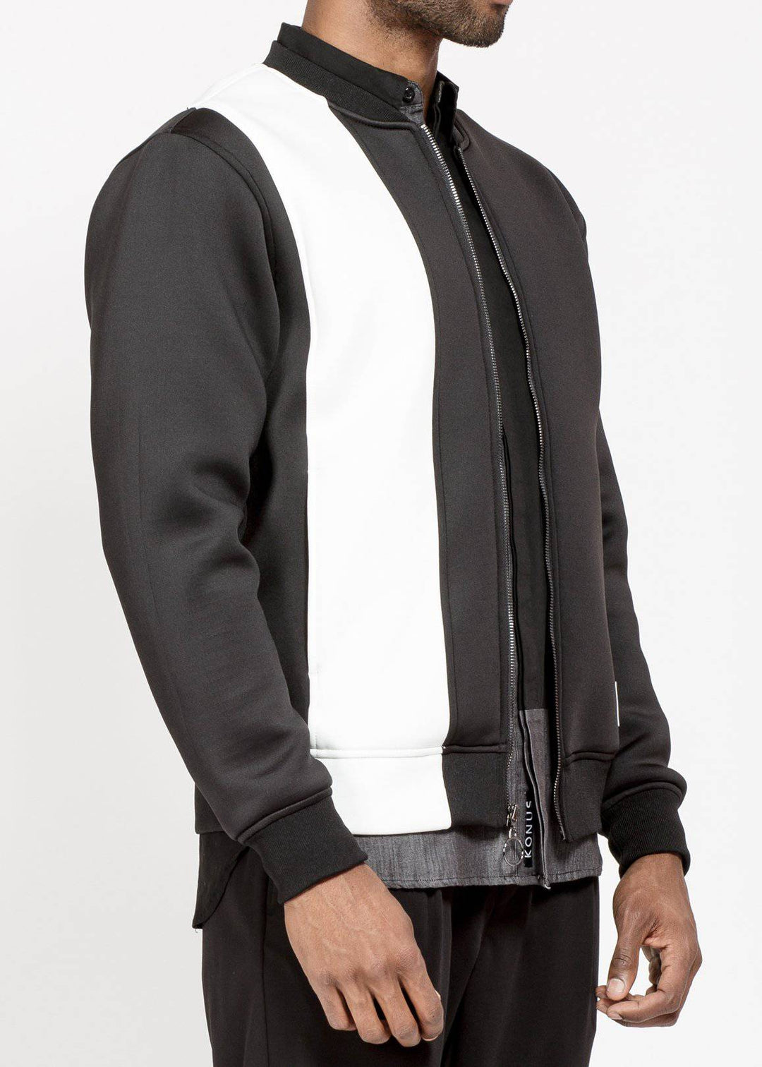 Konus Men's Neoprene Bomber Jacket in Black by Shop at Konus