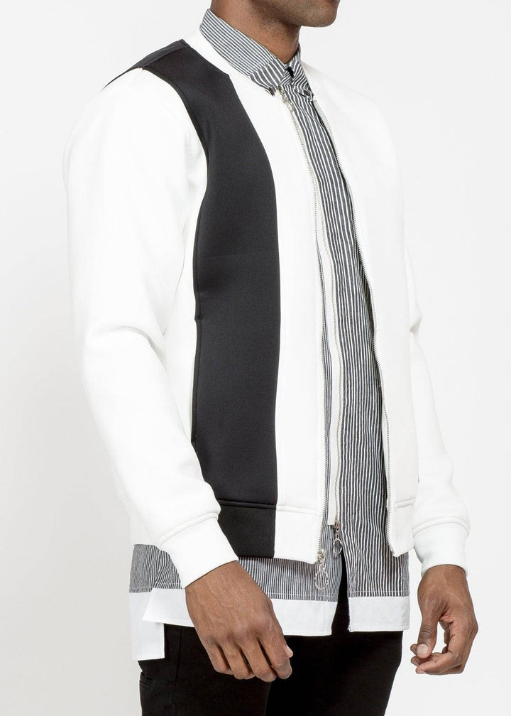 Konus Men's Neoprene Bomber Jacket in White by Shop at Konus