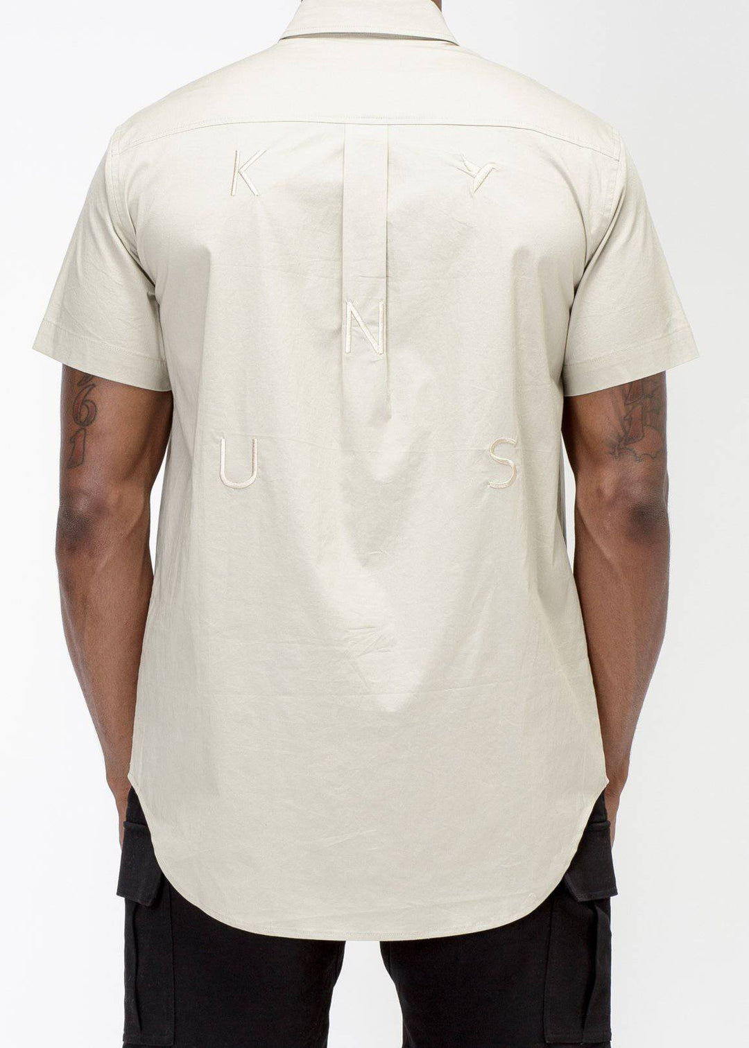 Konus Men's Short Sleeve Button Up in Khaki by Shop at Konus