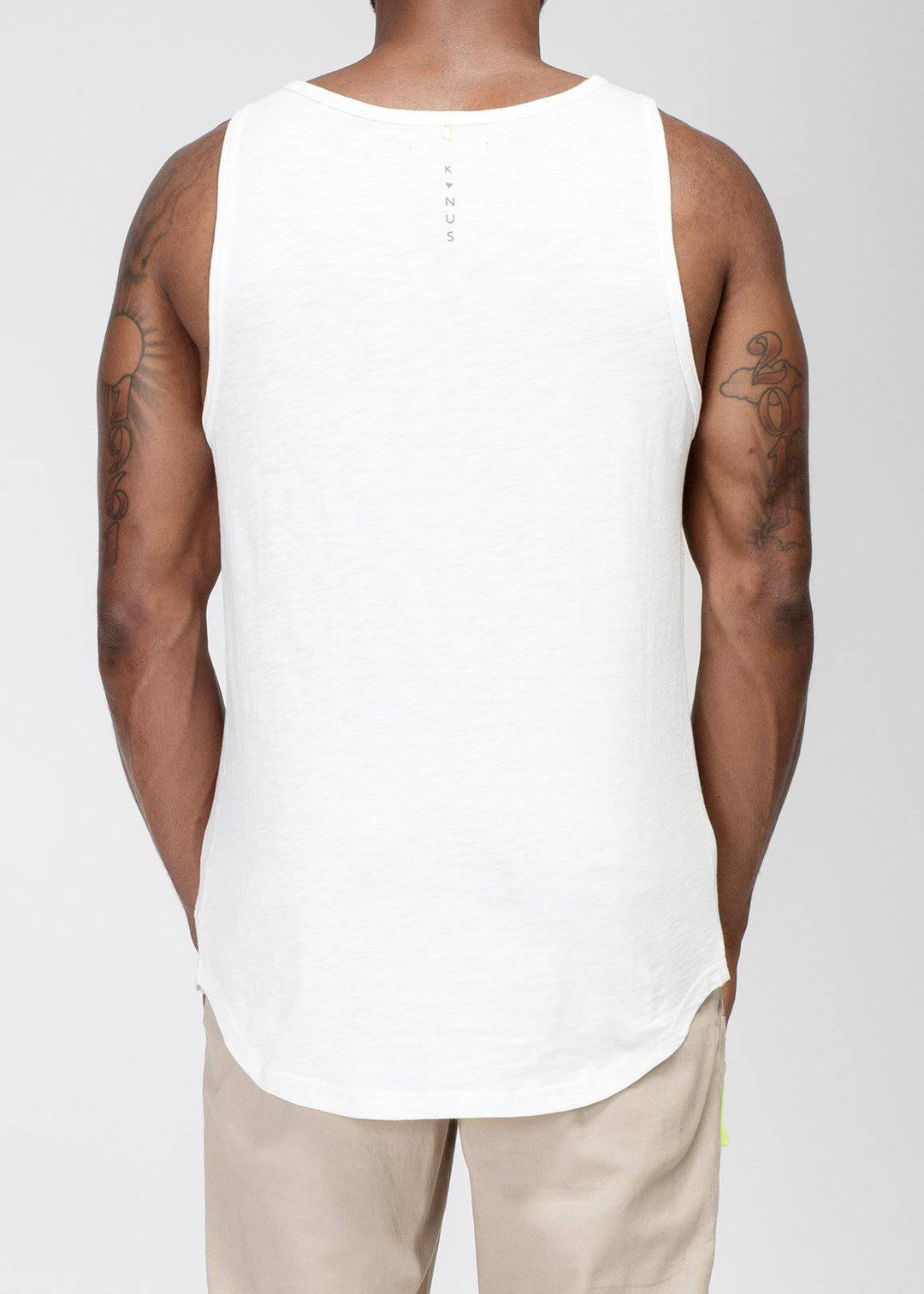 Konus Men's Multi Stitched Tank Top in White by Shop at Konus