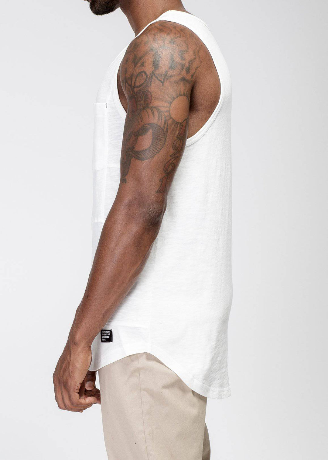 Konus Men's Multi Stitched Tank Top in White by Shop at Konus