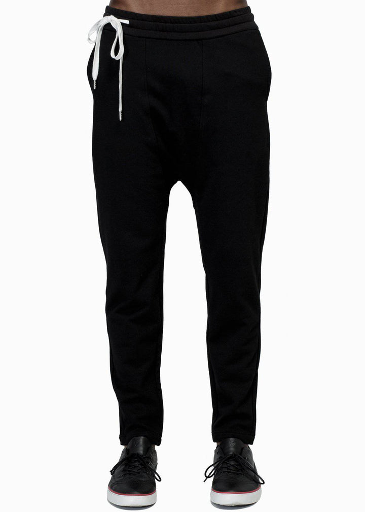 Konus Men's Drop Crotch Sweatpants in Black by Shop at Konus