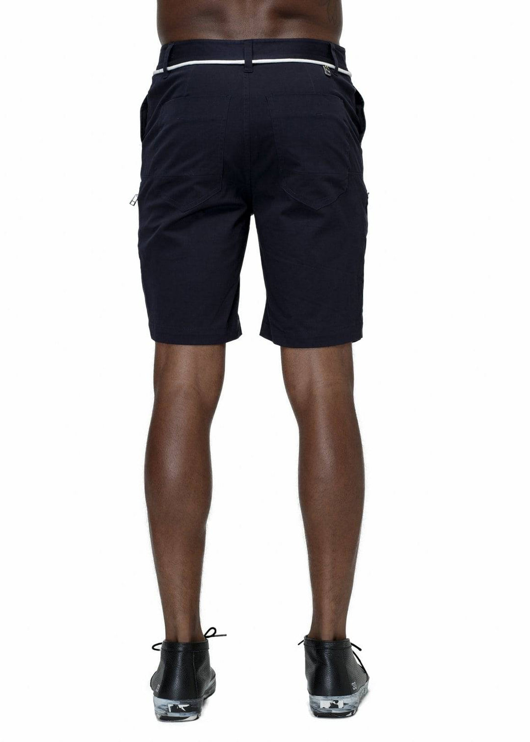 Konus Men's Zipper Cargo Shorts With Drawcord in Navy by Shop at Konus