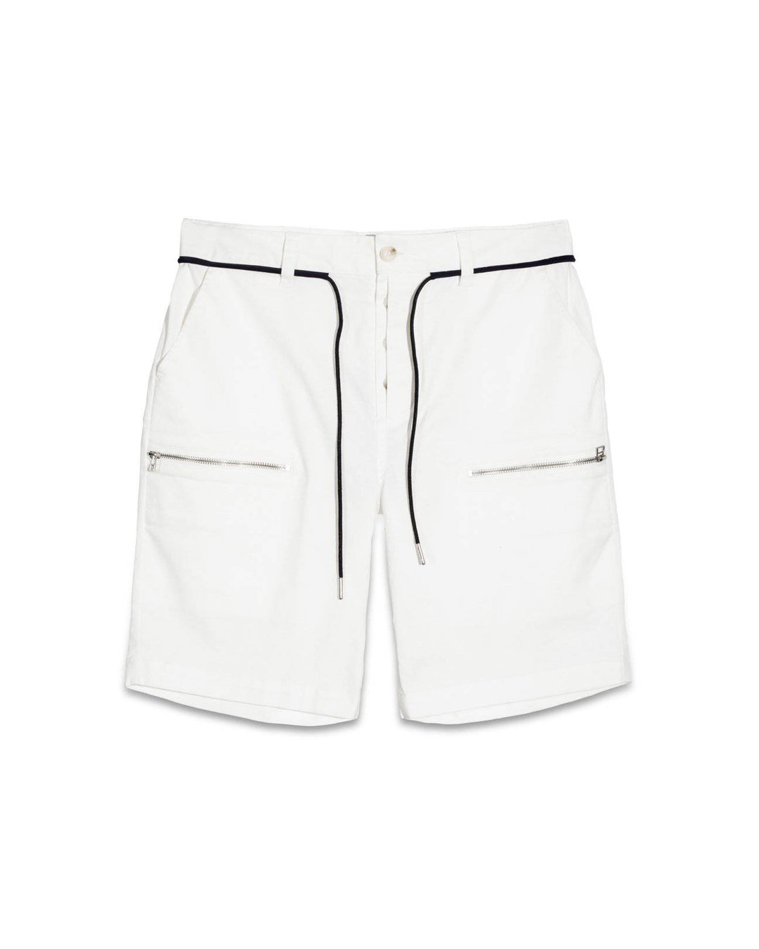 Konus Men's Zipper Cargo Shorts With Drawcord in White by Shop at Konus