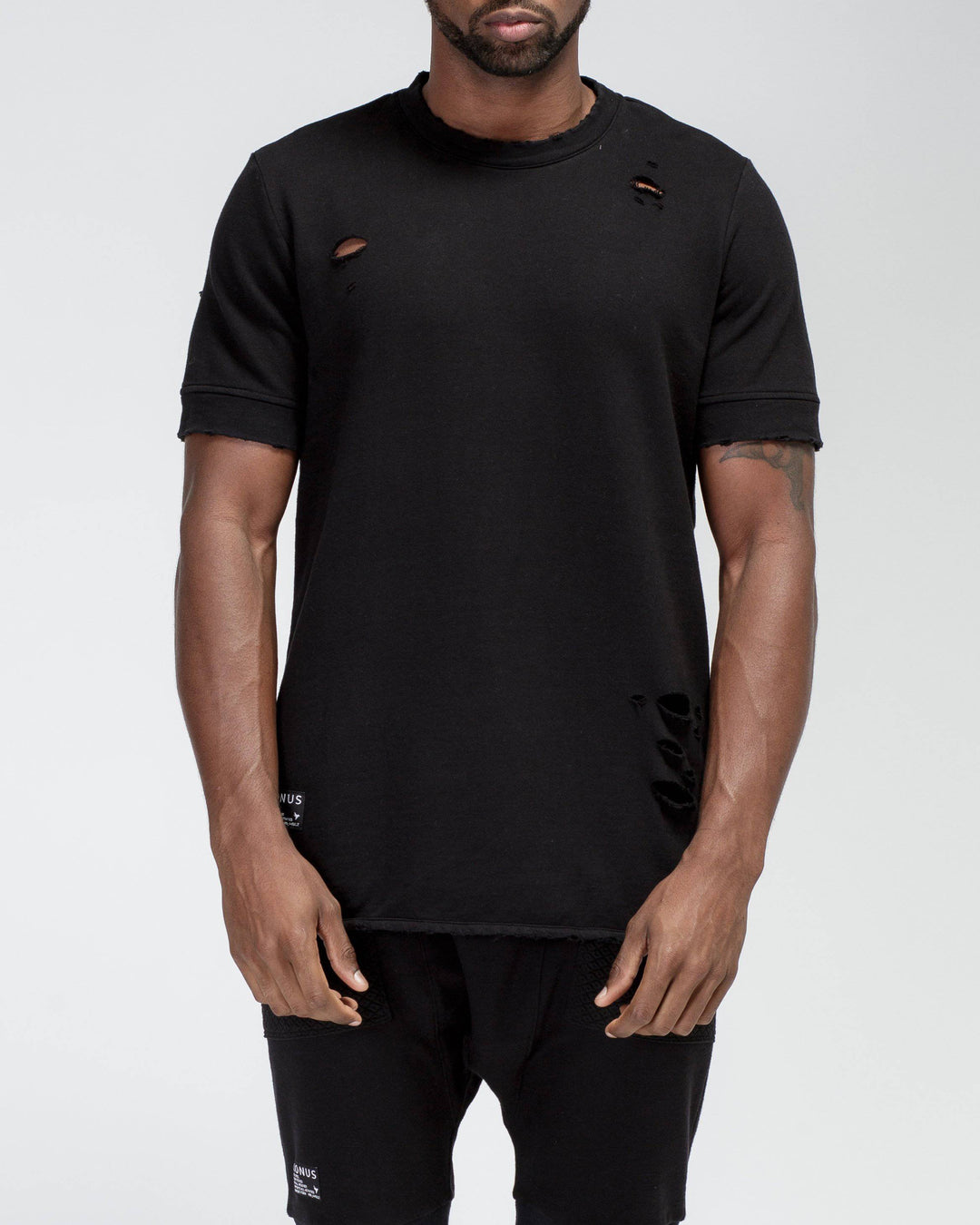 Konus Men's French Terry Short Sleeve Tee w/ Grinding in Black by Shop at Konus