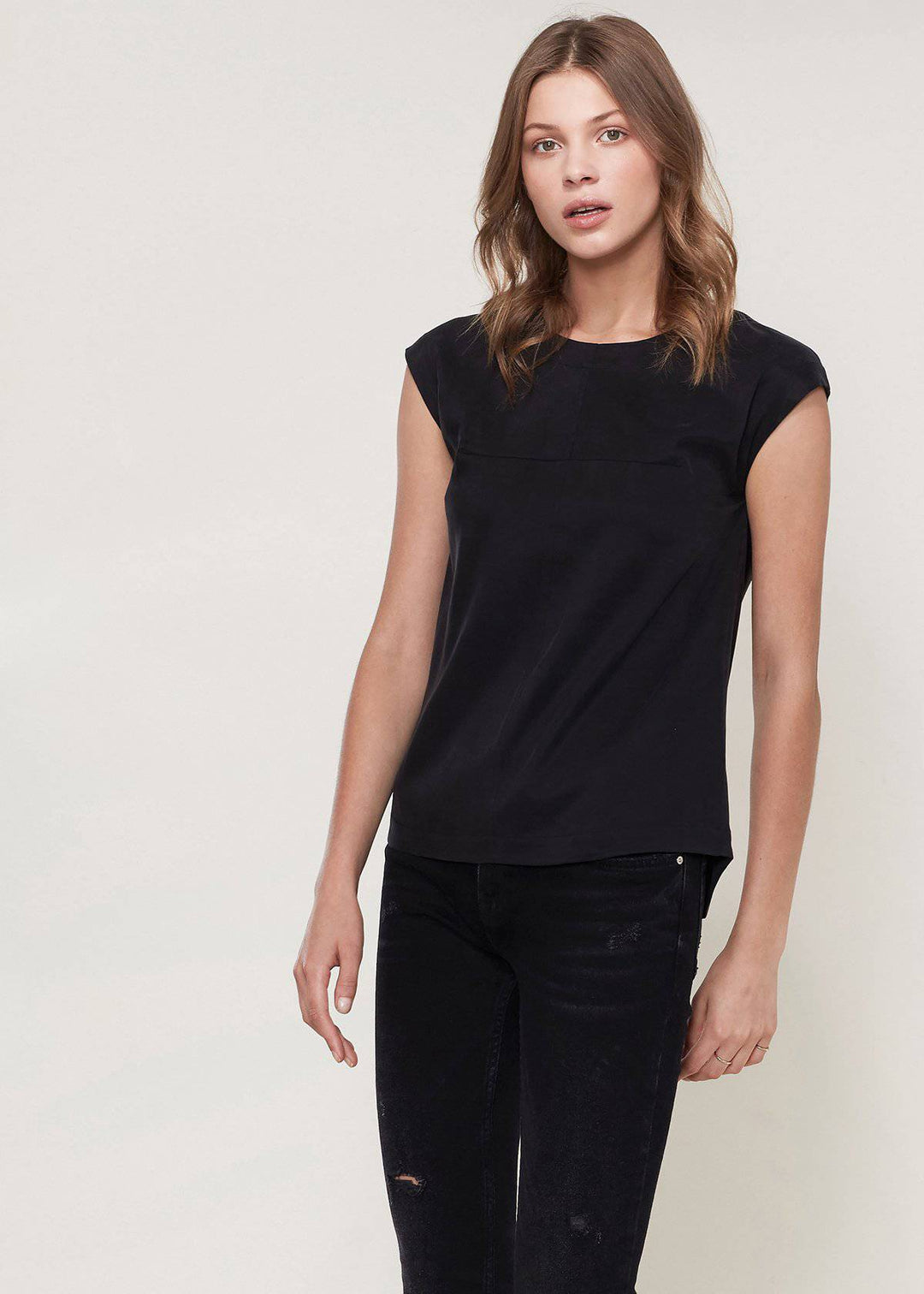 Women's Crewneck Essential Top In Black by Shop at Konus