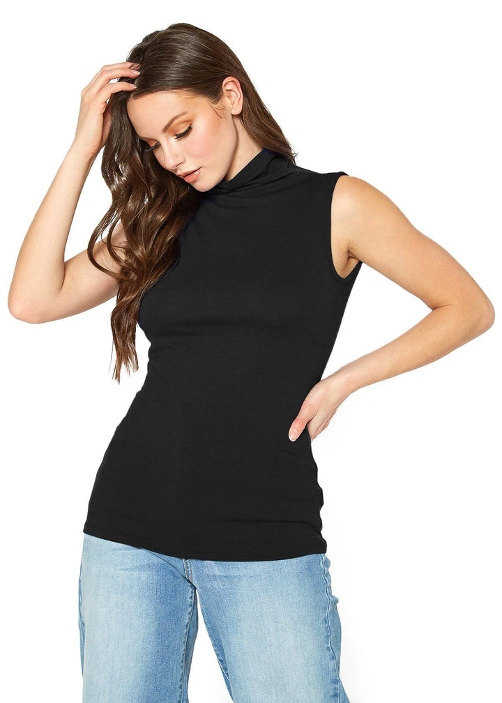 Women's Sleeveless Turtle Neck Fitted Top by Shop at Konus