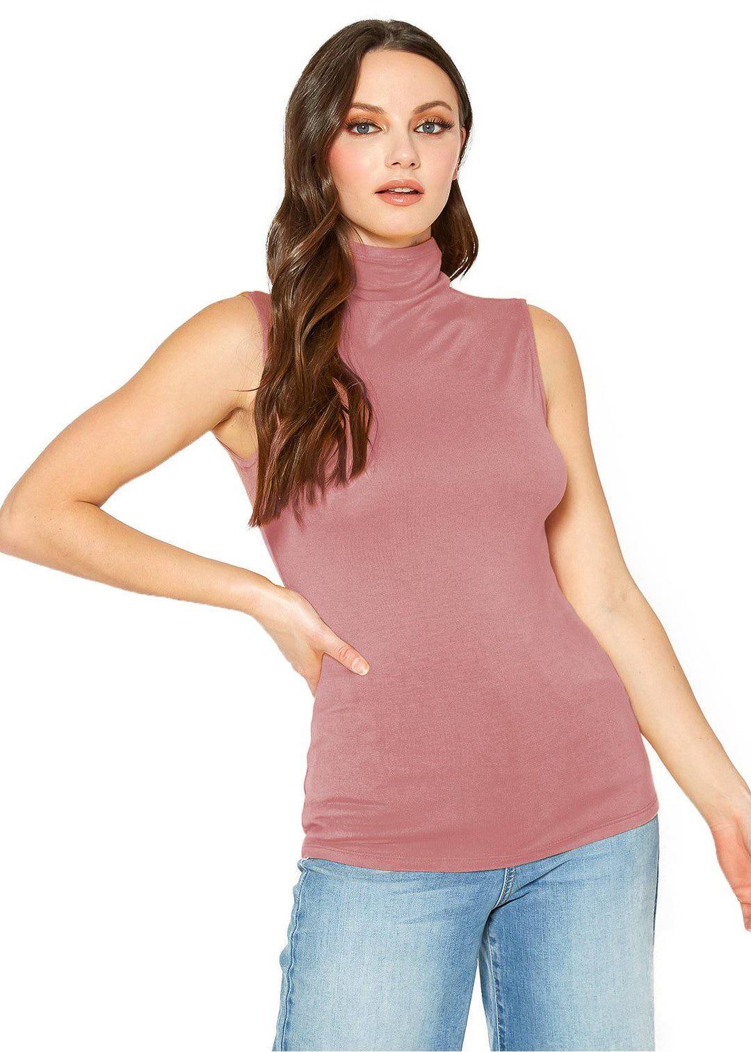 Women's Sleeveless Turtle Neck Fitted Top by Shop at Konus