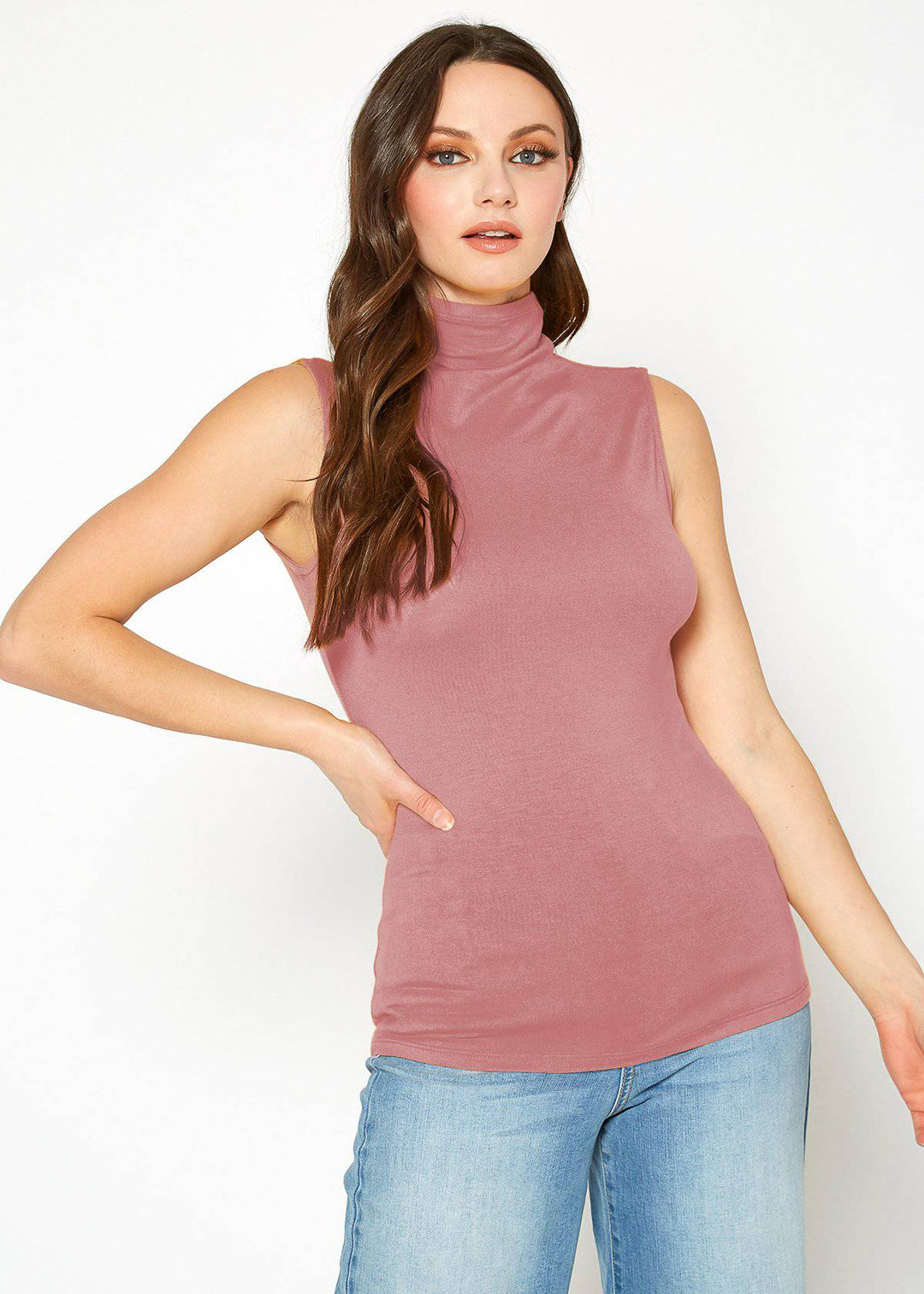 Women's Sleeveless Turtle Neck Fitted Top by Shop at Konus